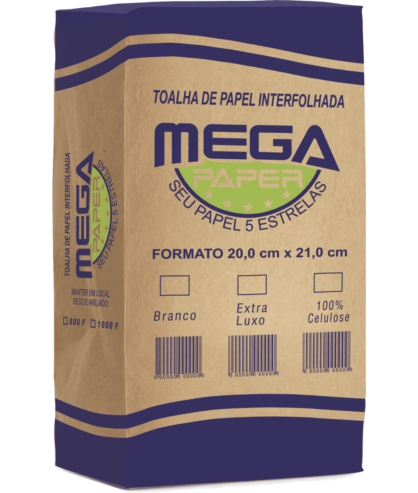 Papel Toalha Interfolhado Megapaper Branco 20x21